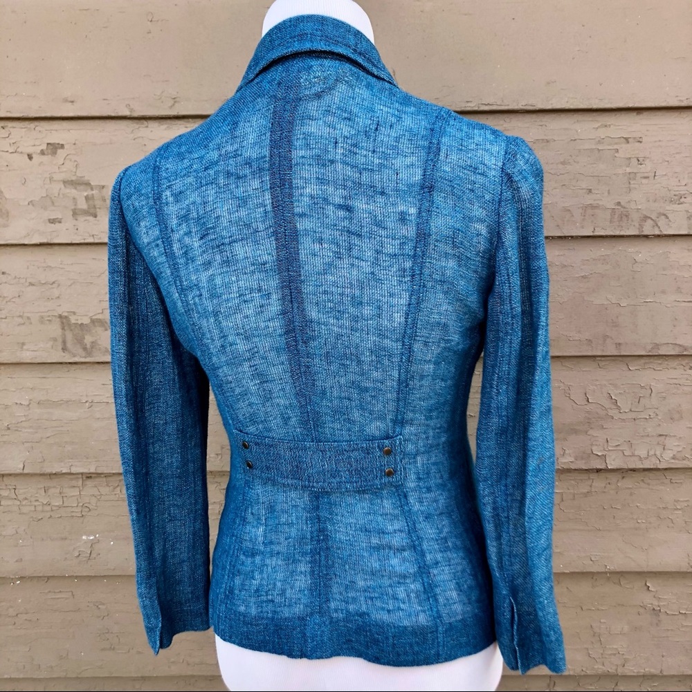 Elie Tahari linen blend sheer jacket! - Picture 4 of 9